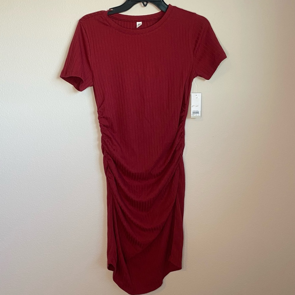 NWT BP ribbed Bodycon red dress with side cinch